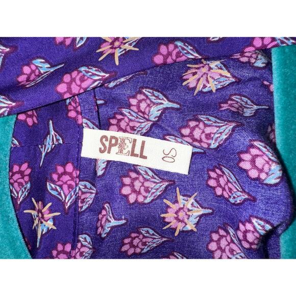 NWOT SPELL BOHEMIAN ROYALE PURPLE KIMONO ROBE OSFA - Picture 6 of 8